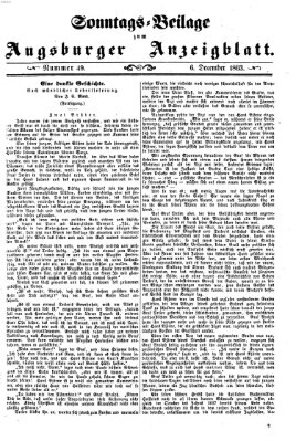 Augsburger Anzeigeblatt Sonntag 6. Dezember 1863
