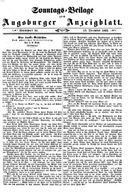 Augsburger Anzeigeblatt Sonntag 13. Dezember 1863