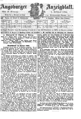 Augsburger Anzeigeblatt Montag 1. Februar 1864