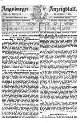 Augsburger Anzeigeblatt Mittwoch 17. Februar 1864