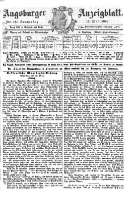 Augsburger Anzeigeblatt Donnerstag 12. Mai 1864