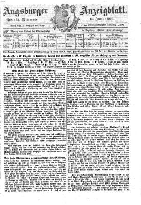 Augsburger Anzeigeblatt Mittwoch 15. Juni 1864
