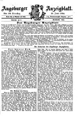 Augsburger Anzeigeblatt Dienstag 28. Juni 1864