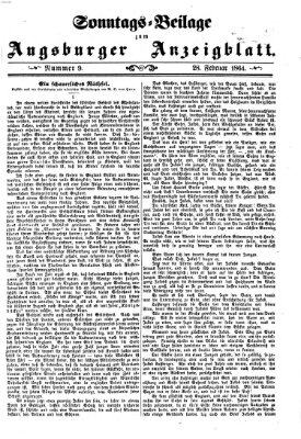 Augsburger Anzeigeblatt Sonntag 28. Februar 1864