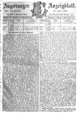 Augsburger Anzeigeblatt Freitag 21. Juli 1865