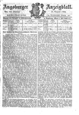 Augsburger Anzeigeblatt Freitag 18. August 1865