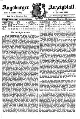 Augsburger Anzeigeblatt Donnerstag 4. Januar 1866