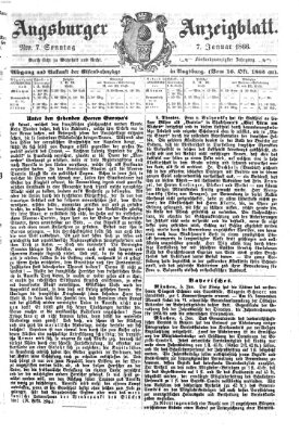 Augsburger Anzeigeblatt Sonntag 7. Januar 1866