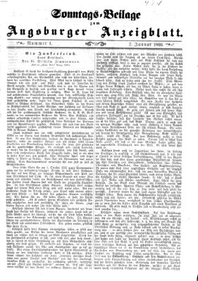 Augsburger Anzeigeblatt Sonntag 7. Januar 1866