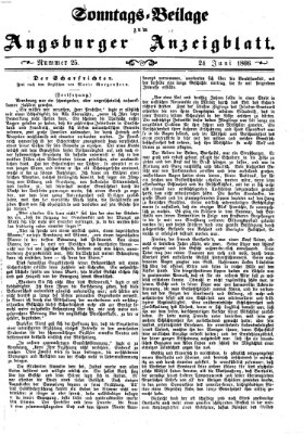 Augsburger Anzeigeblatt Sonntag 24. Juni 1866