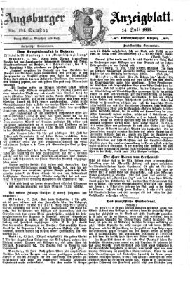 Augsburger Anzeigeblatt Samstag 14. Juli 1866
