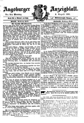 Augsburger Anzeigeblatt Montag 6. August 1866