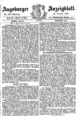 Augsburger Anzeigeblatt Freitag 10. August 1866