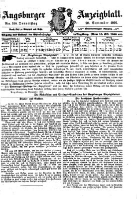Augsburger Anzeigeblatt Donnerstag 20. September 1866