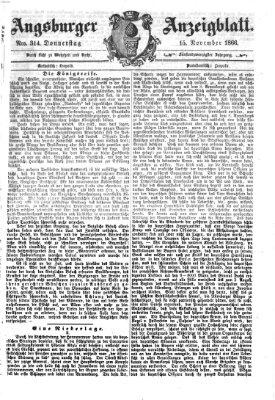 Augsburger Anzeigeblatt Donnerstag 15. November 1866