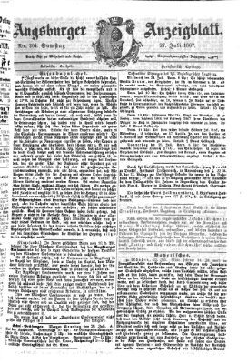 Augsburger Anzeigeblatt Samstag 27. Juli 1867