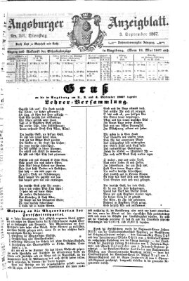 Augsburger Anzeigeblatt Dienstag 3. September 1867