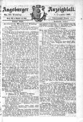 Augsburger Anzeigeblatt Sonntag 1. Dezember 1867