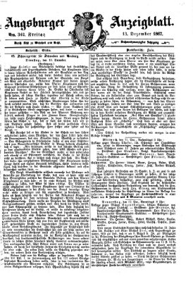 Augsburger Anzeigeblatt Freitag 13. Dezember 1867