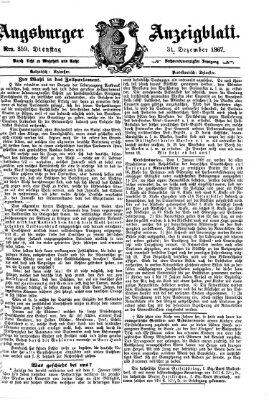 Augsburger Anzeigeblatt Dienstag 31. Dezember 1867