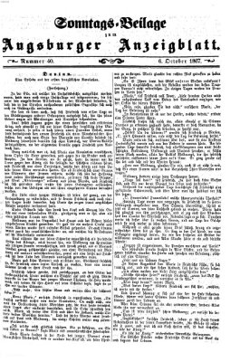 Augsburger Anzeigeblatt Sonntag 6. Oktober 1867