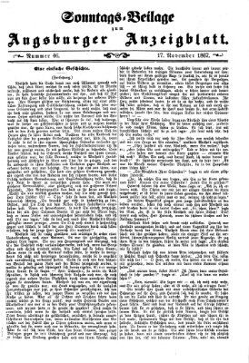 Augsburger Anzeigeblatt Sonntag 17. November 1867