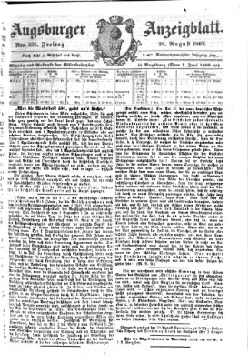 Augsburger Anzeigeblatt Freitag 28. August 1868