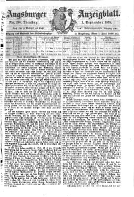 Augsburger Anzeigeblatt Dienstag 1. September 1868