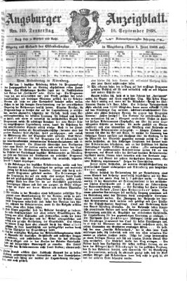 Augsburger Anzeigeblatt Donnerstag 10. September 1868