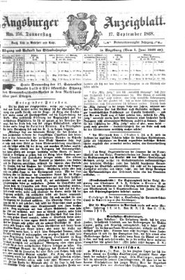Augsburger Anzeigeblatt Donnerstag 17. September 1868