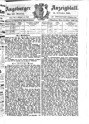Augsburger Anzeigeblatt Montag 26. Oktober 1868