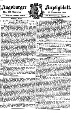 Augsburger Anzeigeblatt Sonntag 22. November 1868