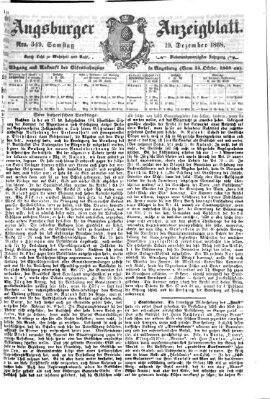 Augsburger Anzeigeblatt Samstag 19. Dezember 1868