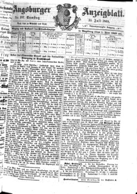 Augsburger Anzeigeblatt Samstag 10. Juli 1869