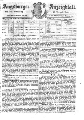 Augsburger Anzeigeblatt Sonntag 29. August 1869