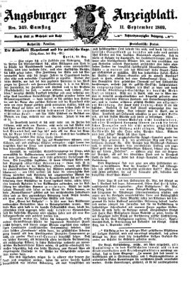 Augsburger Anzeigeblatt Samstag 11. September 1869