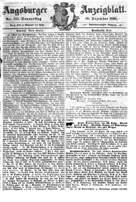 Augsburger Anzeigeblatt Donnerstag 30. Dezember 1869