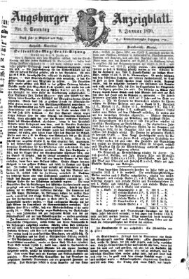 Augsburger Anzeigeblatt Sonntag 9. Januar 1870