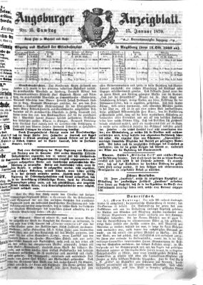 Augsburger Anzeigeblatt Samstag 15. Januar 1870