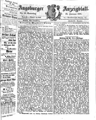 Augsburger Anzeigeblatt Sonntag 23. Januar 1870