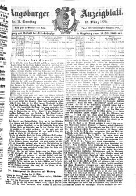 Augsburger Anzeigeblatt Samstag 12. März 1870