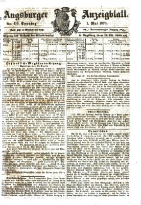 Augsburger Anzeigeblatt Sonntag 1. Mai 1870