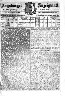 Augsburger Anzeigeblatt Freitag 6. Mai 1870