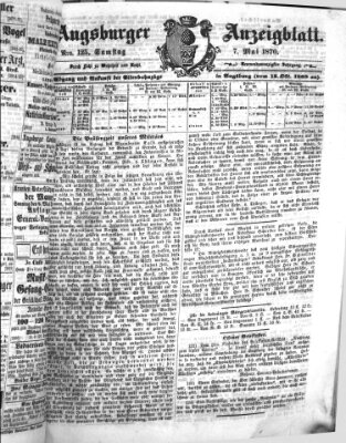 Augsburger Anzeigeblatt Samstag 7. Mai 1870