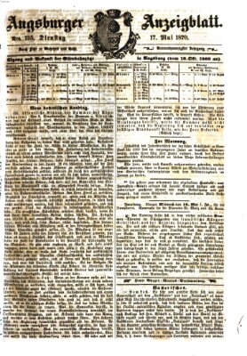 Augsburger Anzeigeblatt Dienstag 17. Mai 1870
