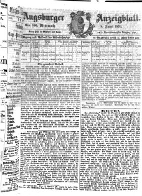 Augsburger Anzeigeblatt Mittwoch 8. Juni 1870