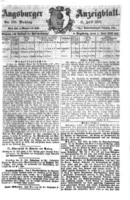 Augsburger Anzeigeblatt Montag 11. Juli 1870