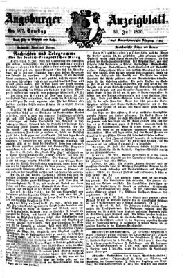 Augsburger Anzeigeblatt Samstag 30. Juli 1870