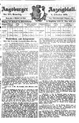 Augsburger Anzeigeblatt Samstag 8. Oktober 1870