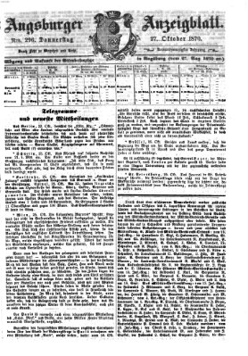 Augsburger Anzeigeblatt Donnerstag 27. Oktober 1870
